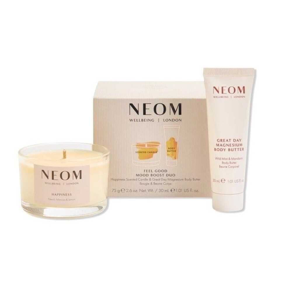 Neom Feel Good Mood Boost Duo With Mini Scented Candle 2.6oz. & Body Butter 1oz.